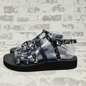 New Arizona Love Black Trekky Flat Sandals O459